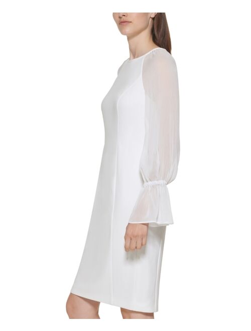 Calvin Klein Mesh-Sleeve Dress