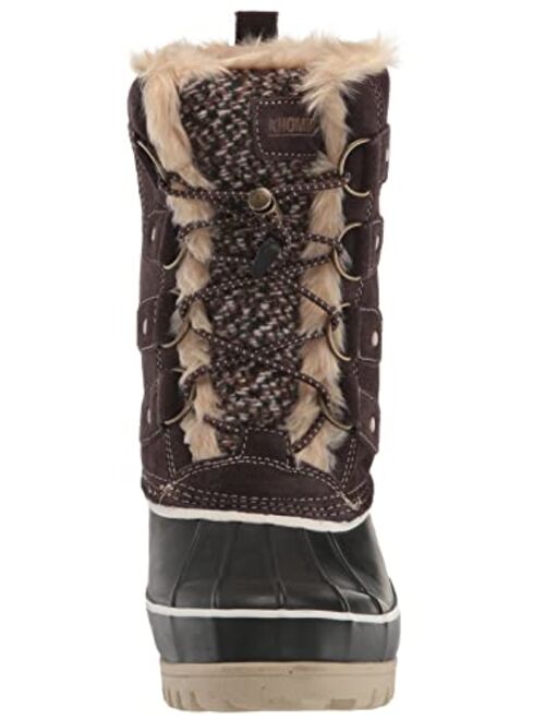 Khombu Women's K Waterproof Winter Snow Boots Nina Mid-Calf Lace-Up Rugged Non-Slip Shoes