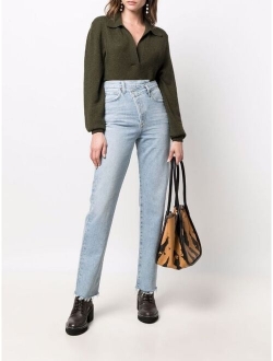 criss cross straight-leg jeans