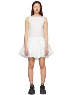 White Jacquard Taffeta Dress