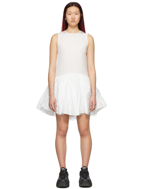 MSGM White Jacquard Taffeta Dress