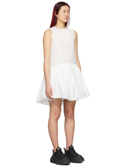 MSGM White Jacquard Taffeta Dress