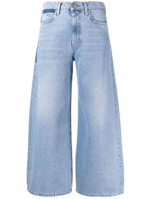 PINKO cropped wide-leg high-waisted jeans