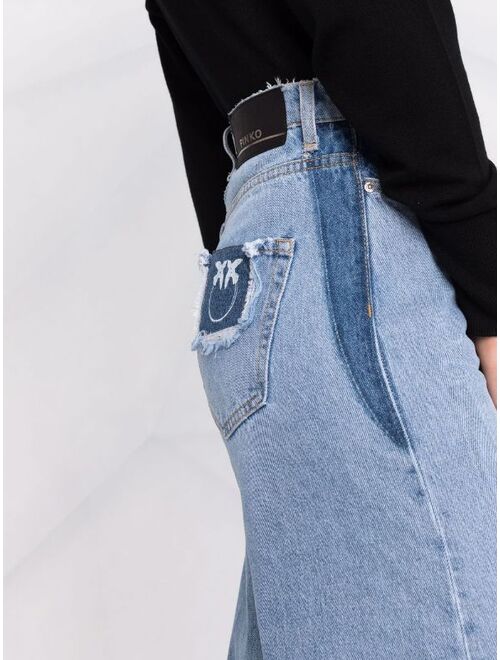 PINKO cropped wide-leg high-waisted jeans