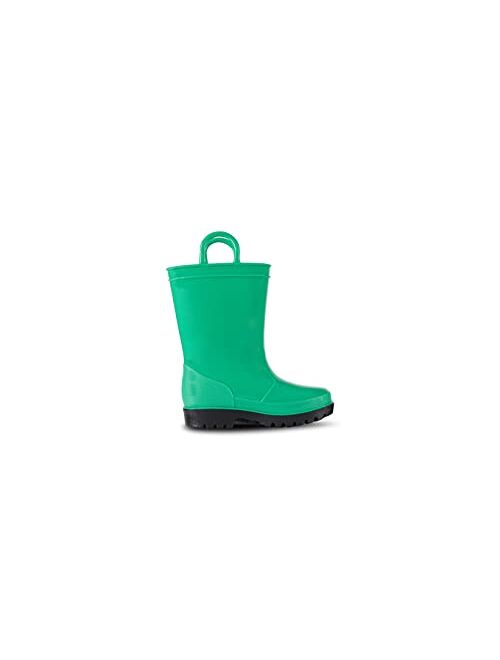 Khombu Unisex-Child Boots Splash Waterproof Slip-On Lined Rubber Rain Shoes Classic All-Weather