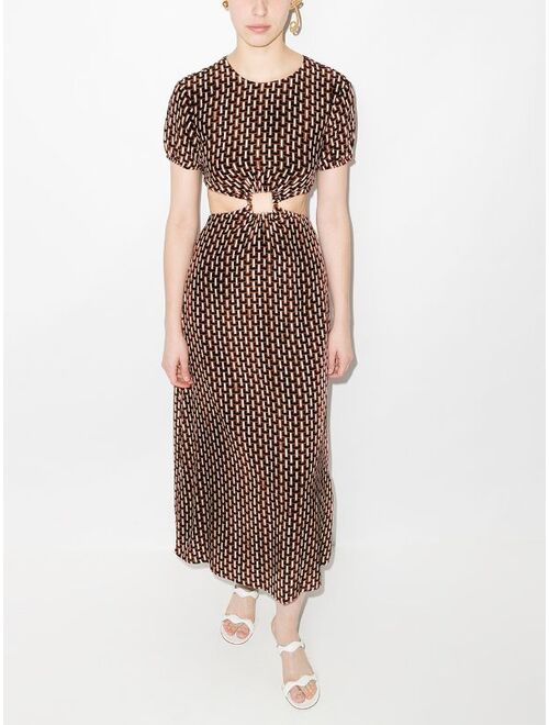 STAUD Calypso cut-out geometric-pattern dress