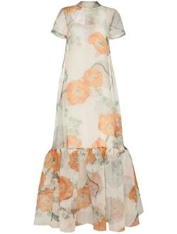 Caluna floral-print gown