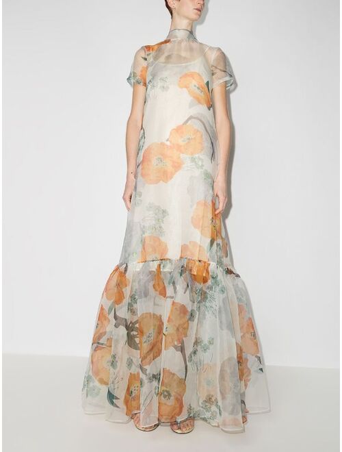 STAUD Caluna floral-print gown