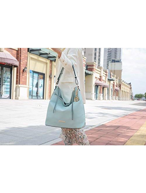 Mkf Collection MKF Hobo Bag for Women – PU Leather Shoulder Purse Pocketbook Fashion – Top Handle Multi Pocket Handbag