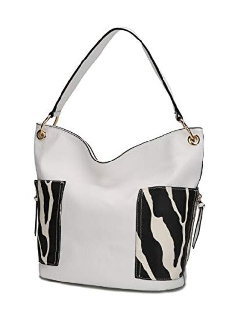 MKF Collection by Mia K. MKF-9918WH Feni Hobo Bag by Mia K. - White