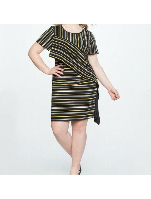 ELOQUII Elements Eloquii Shift Dress Womens Plus Size 20 Black Short Sleeve NWT NEW B98-09P