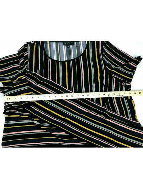 ELOQUII Elements Eloquii Shift Dress Womens Plus Size 20 Black Short Sleeve NWT NEW B98-09P