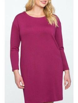 Eloquii Knotted Back Easy Long Sleeve Dress Colorpurple Potion Plus Size 14 / 16