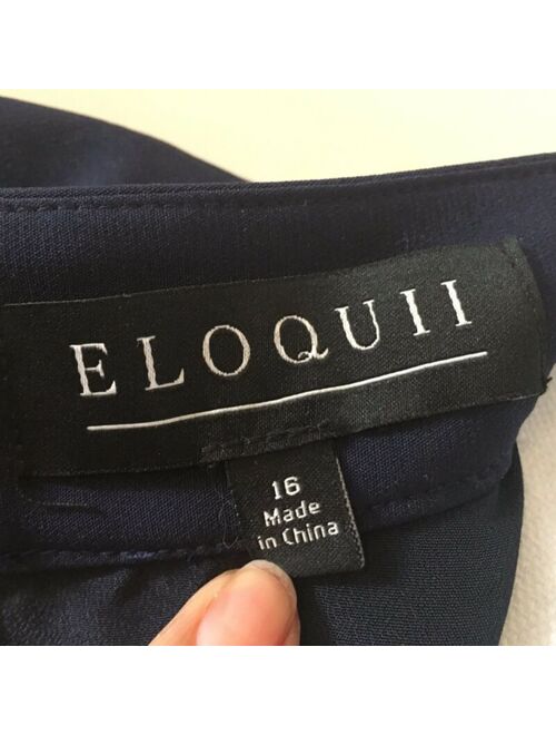 ELOQUII Elements NWT ELOQUII WOMEN'S PLUS SIZE FIT & FLARE CUTOUT CHOKER DRESS~2017~NAVY~$99~16