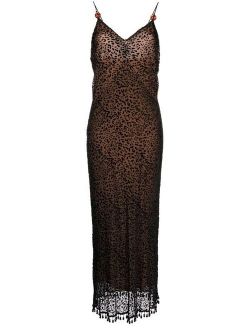 leopard-print sleeveless maxi dress