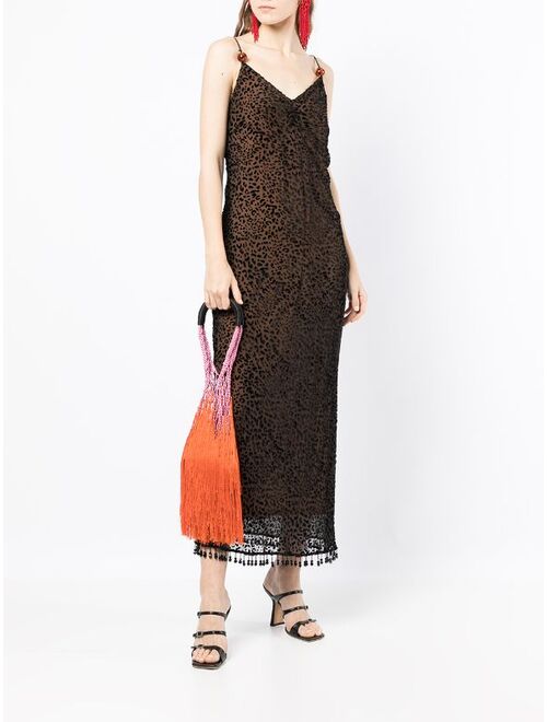 STAUD leopard-print sleeveless maxi dress