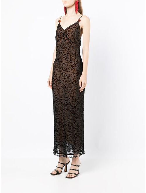 STAUD leopard-print sleeveless maxi dress