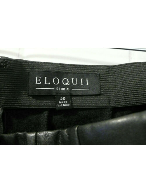 ELOQUII Elements ELOQUII Sz 20 Women's Black Faux Leather Trumpet  Skirt    #24