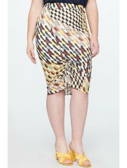 Eloquii NWT Women's Ruched Path Print Pencil Skirt, Size 14