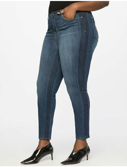 ELOQUII Elements Eloquii Women's Plus Blocked Wash Skinny Jeans Size 20