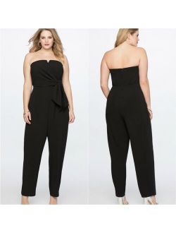 NWT Eloquii Black Wrap Jumpsuit Plus Size 22 Strapless Sweetheart Neckline