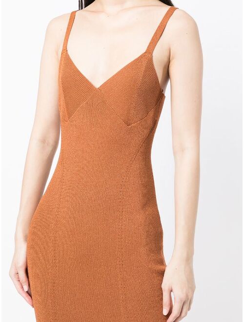 STAUD V-neck fitted dress