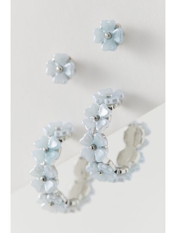 Giada Flower Hoop And Post Earring Set