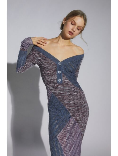 Urban Outfitters UO Rochelle Knit Off-The-Shoulder Dress