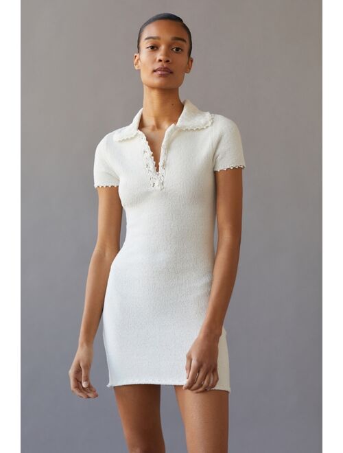 Urban Outfitters UO Isa Pointelle Polo Mini Dress