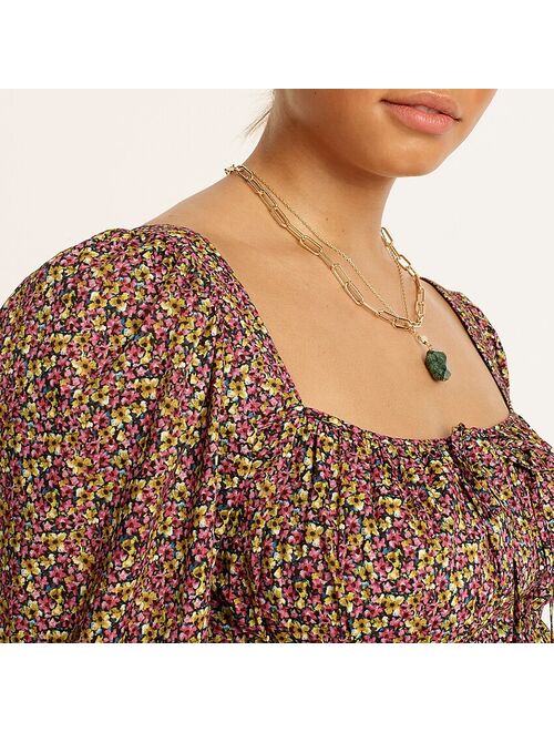 J.Crew Cinched-waist organic cotton top in Liberty® Busy Izzy print