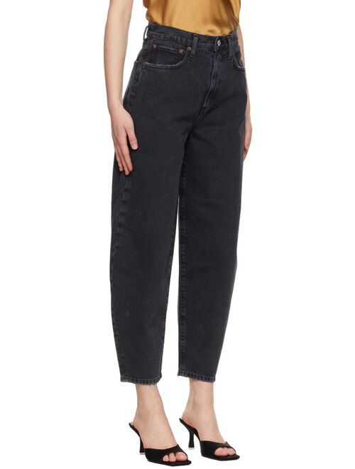 AGOLDE Black Balloon Ultra High-Rise Curved Taper Jeans