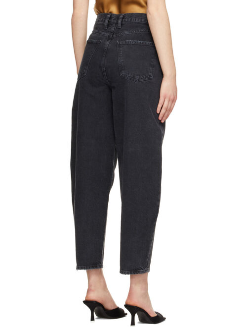 AGOLDE Black Balloon Ultra High-Rise Curved Taper Jeans