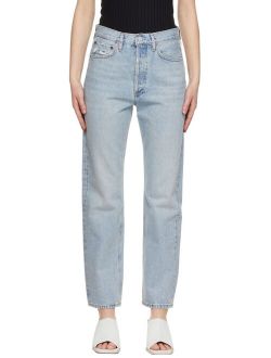 Blue 90's Mid-Rise Loose Fit Jeans