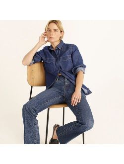 Classic-fit western chambray shirt in rinse wash