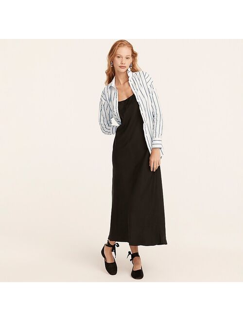 J.Crew Relaxed-fit washed cotton poplin shirt in navy stripe