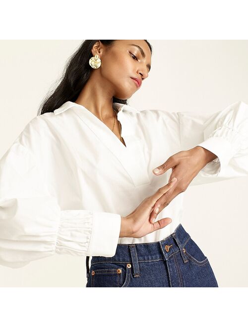 Thomas Mason® for J.Crew gathered-sleeve popover shirt