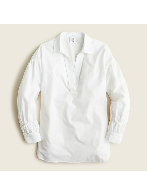 Thomas Mason® for J.Crew gathered-sleeve popover shirt
