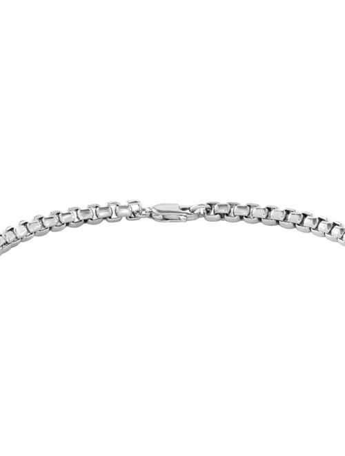 EFFY Collection EFFY® Men's Black Spinel Cluster Box Link Bracelet  in Sterling Silver