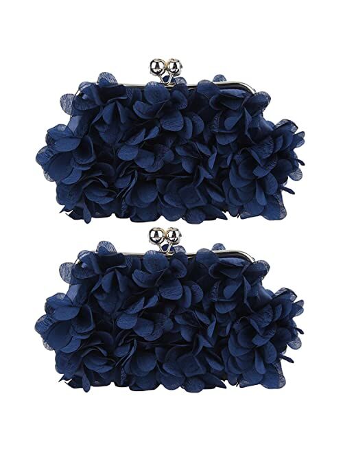 Fawziya Clutch Evening Bags Floral Appliques Clutch Purses For Women