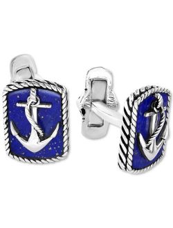 Collection EFFY Men's Lapis Lazuli Anchor Cufflinks in Sterling Silver