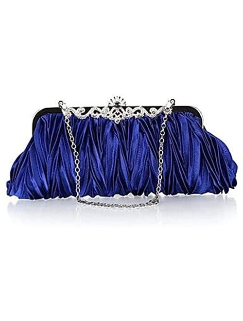 Yina Women Event Nylon/Party/Wedding Evening Bag, Color: Royal Blue (Color : Black)
