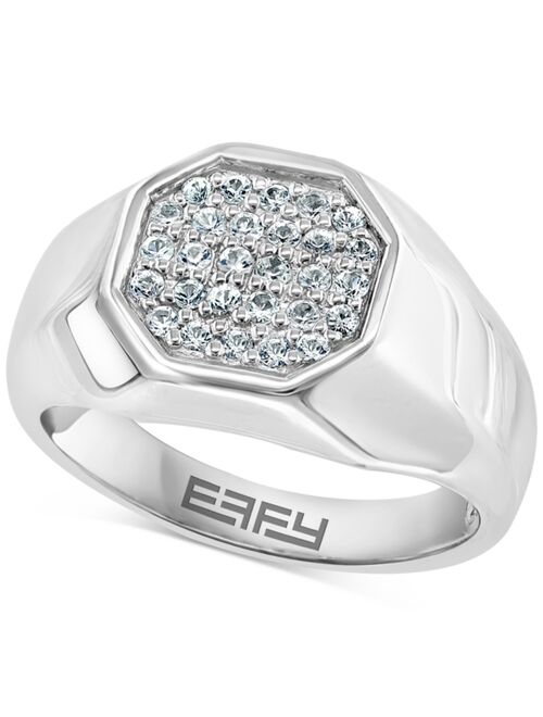 EFFY Collection EFFY® Men's White Sapphire Octagon Cluster Ring (1/2 ct. t.w.) in Sterling Silver