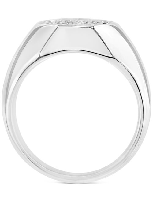 EFFY Collection EFFY® Men's White Sapphire Octagon Cluster Ring (1/2 ct. t.w.) in Sterling Silver