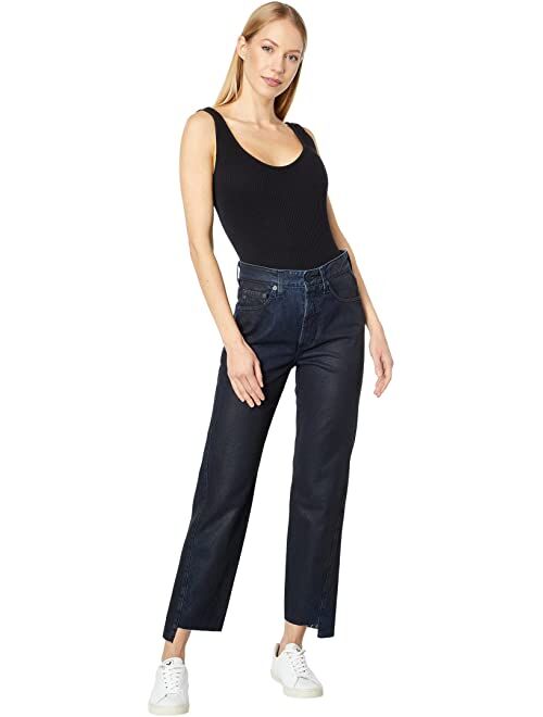 AG Jeans AG Adriano Goldschmied Alexxis Vintage High-Rise Straight Crop in Leatherette Chipping Jukebox