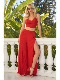 Out Tonight Red Two-Piece Jumpsuit