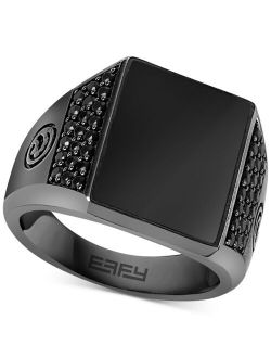 Collection EFFY Men's Onyx and Black Spinel Statement Ring in Black Rhodium-Plated Sterling Silver