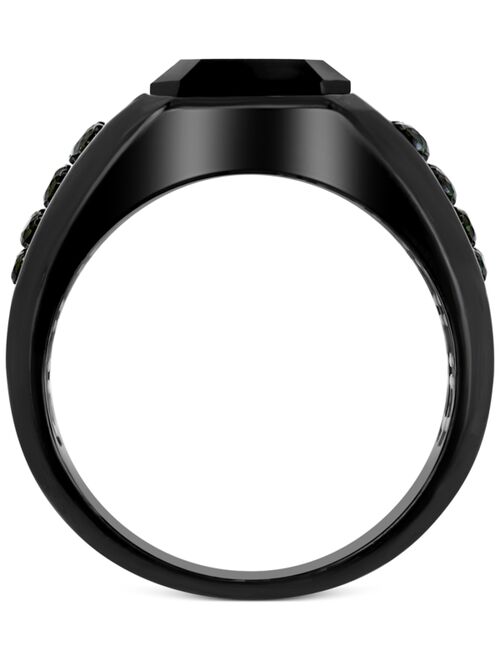 EFFY Collection EFFY® Men's Onyx & Black Spinel Ring in Black PVD over Sterling Silver