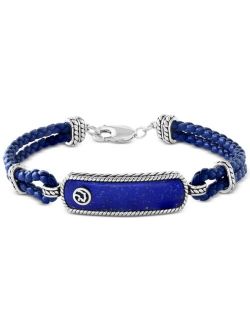 Collection EFFY Men's Lapis Lazuli Leather Cord Bracelet in Sterling Silver