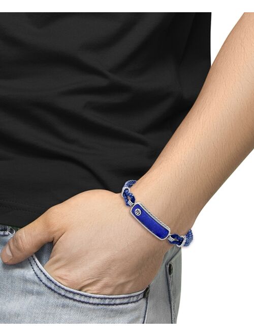 EFFY Collection EFFY® Men's Lapis Lazuli Leather Cord Bracelet in Sterling Silver