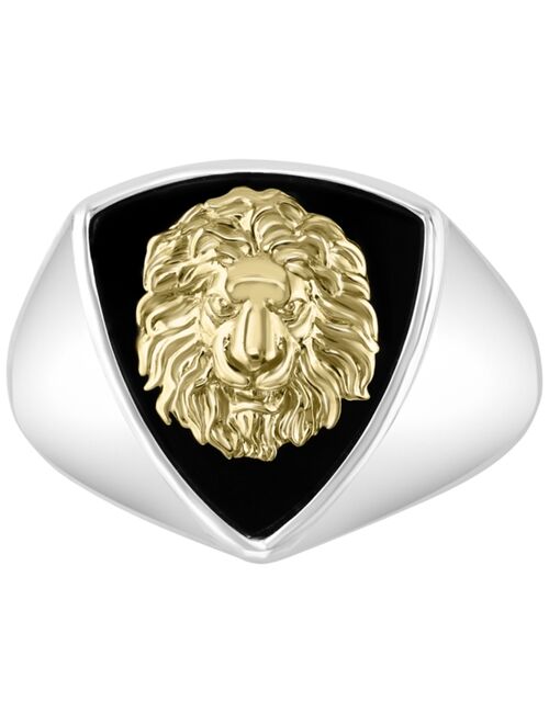 EFFY Collection EFFY® Men's Lion Head Statement Ring in Sterling Silver & 18k Gold-Plated Sterling Silver